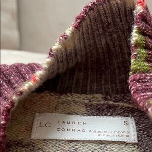 LC Lauren Conrad Women's Burgundy Turtleneck Sweater